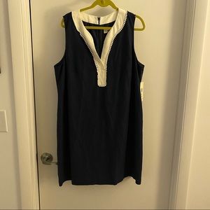 Eliza J Sleeveless Split Framed Neck Shift Dress